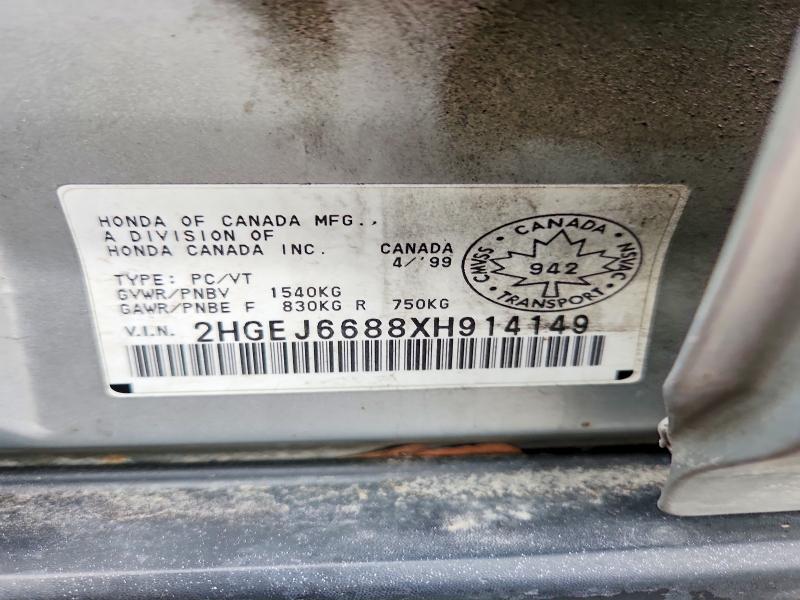 Aukcja sprzedaży 1999 Honda Civic, vin: 2HGEJ6688XH914149, numer aukcji: 79952105
