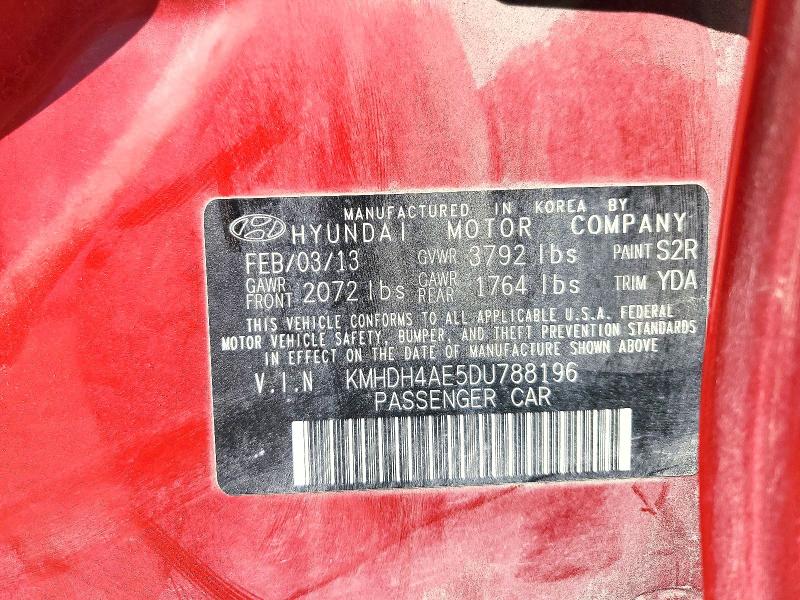 Продажа на аукционе авто 2013 Hyundai Elantra, vin: KMHDH4AE5DU788196, номер лота: 46630516