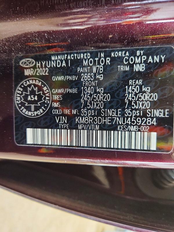 Aukcja sprzedaży 2022 Hyundai Palisade, vin: KM8R3DHE7NU459284, numer aukcji: 45847626