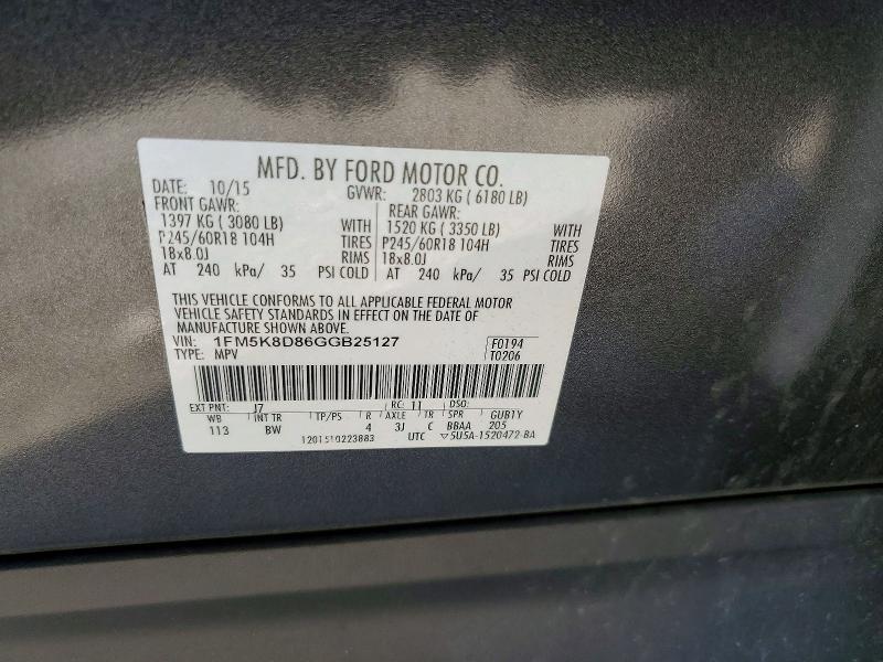 Продажа на аукционе авто 2016 Ford Explorer, vin: 1FM5K8D86GGB25127, номер лота: 47623226
