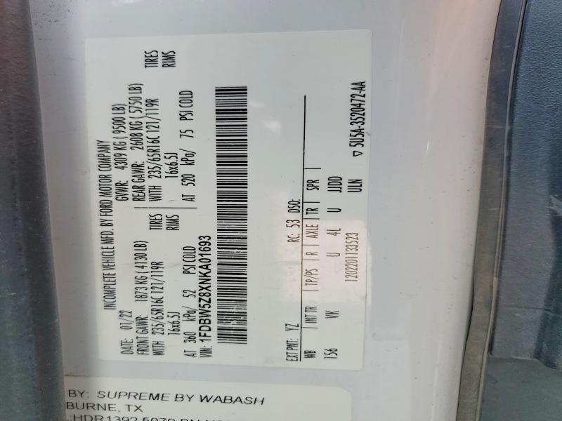 Продажа на аукционе авто 2022 Ford Transit, vin: 1FDBW5Z8XNKA01693, номер лота: 46949196