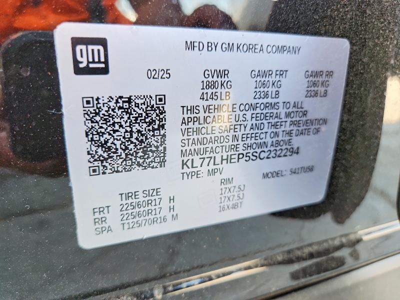 47805556 :رقم المزاد ، KL77LHEP5SC232294 vin ، 2025 Chevrolet Trax مزاد بيع