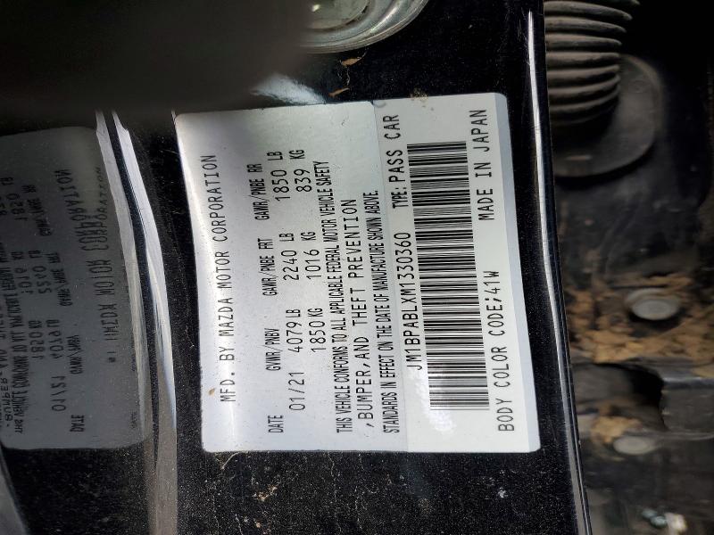 46503746 :رقم المزاد ، JM1BPABLXM1330360 vin ، 2021 Mazda 3 مزاد بيع