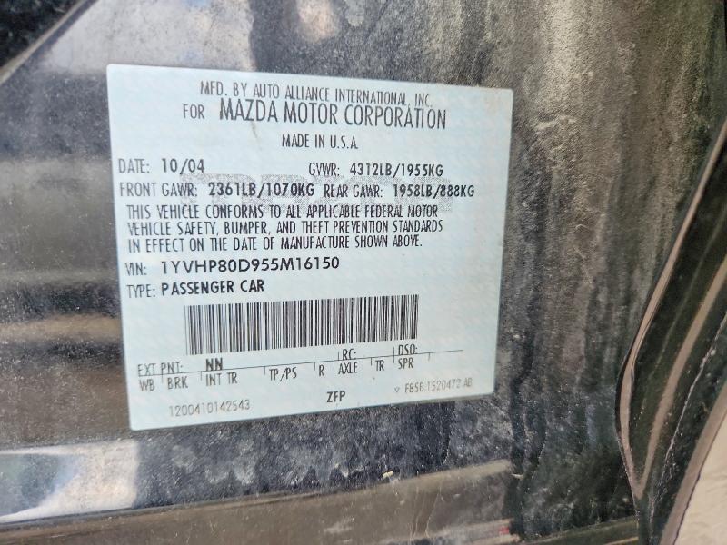Aukcja sprzedaży 2005 Mazda 6, vin: 1YVHP80D955M16150, numer aukcji: 45592676