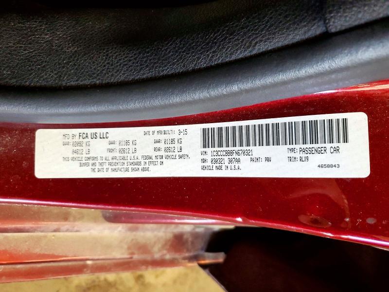Продаж на аукціоні авто 2015 Chrysler 200, vin: 1C3CCCBB8FN670321, номер лоту: 46924646
