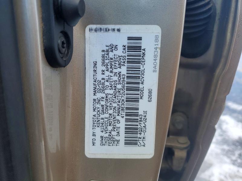 Aukcja sprzedaży 2002 Toyota Camry, vin: 4T1BE30K72U560943, numer aukcji: 47077506