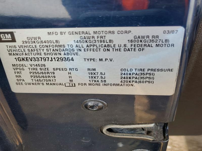 2007 Gmc Acadia მანქანა იყიდება აუქციონზე, vin: 1GKEV33797J129364, აუქციონის ნომერი: 47364846
