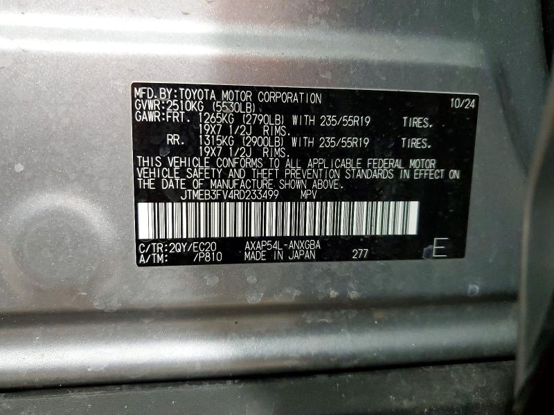 Продаж на аукціоні авто 2024 Toyota Rav4 Prime, vin: JTMEB3FV4RD233499, номер лоту: 46378686