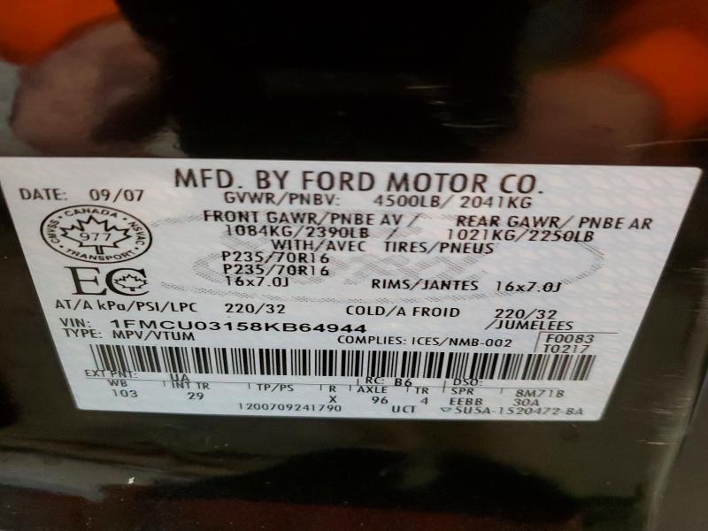 Aukcja sprzedaży 2008 Ford Escape, vin: 1FMCU03158KB64944, numer aukcji: 46011066