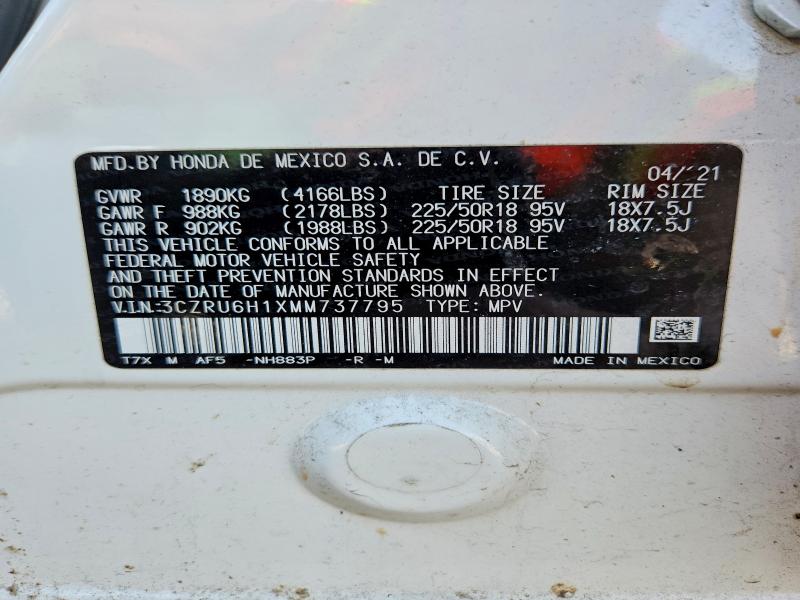 48038116 :رقم المزاد ، 3CZRU6H1XMM737795 vin ، 2021 Honda Hr-v مزاد بيع