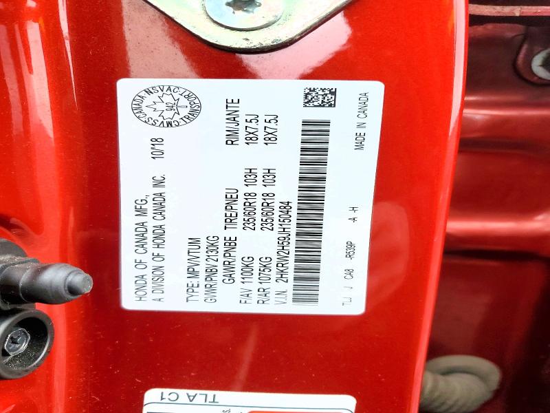 41698616 :رقم المزاد ، 2HKRW2H59JH150484 vin ، 2018 Honda Cr-v مزاد بيع