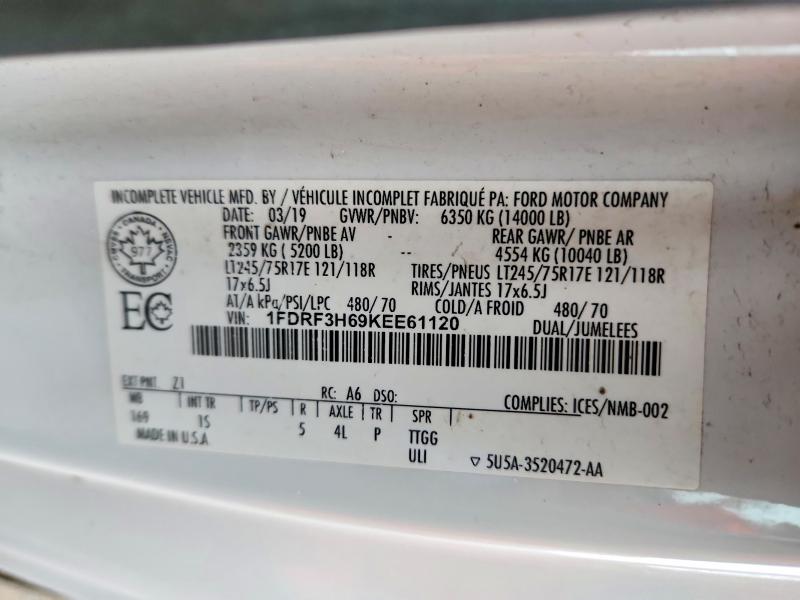 Aukcja sprzedaży 2019 Ford F350, vin: 1FDRF3H69KEE61120, numer aukcji: 46898786