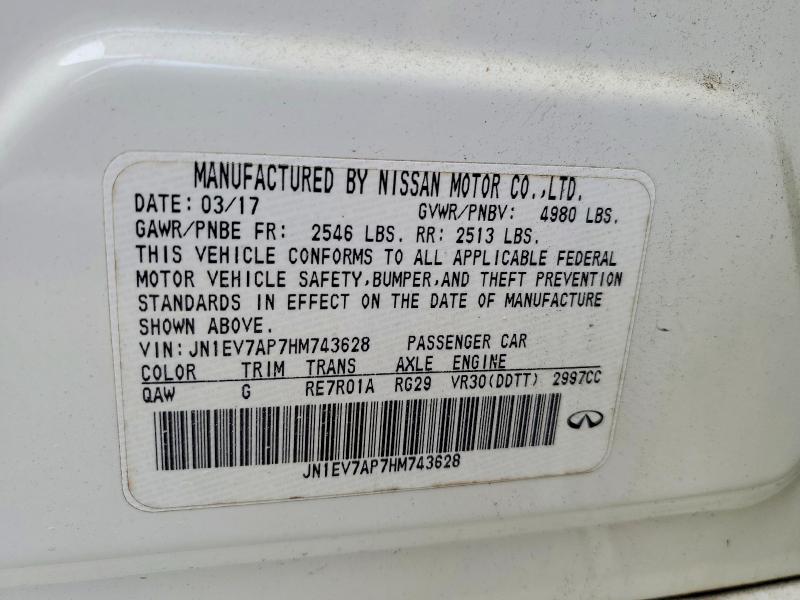 Aukcja sprzedaży 2017 Infiniti Q50, vin: JN1EV7AP7HM743628, numer aukcji: 47606816