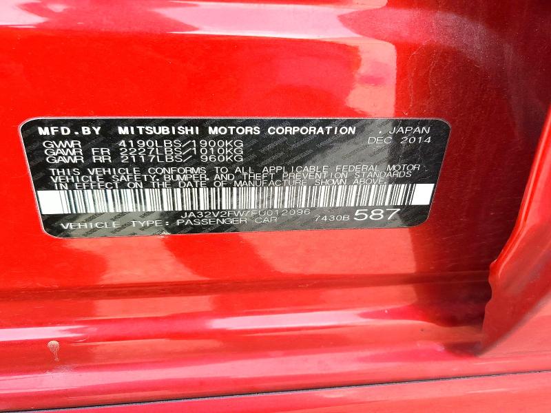 Aukcja sprzedaży 2015 Mitsubishi Lancer, vin: JA32V2FW7FU012096, numer aukcji: 47752396