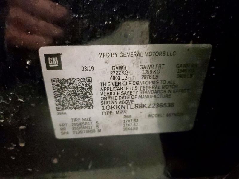 Aukcja sprzedaży 2019 Gmc Acadia, vin: 1GKKNTLS8KZ236536, numer aukcji: 47730126