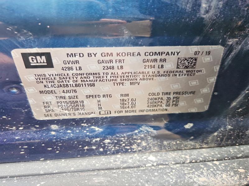 Продажа на аукционе авто 2020 Buick Encore, vin: KL4CJASB1LB011168, номер лота: 45699226