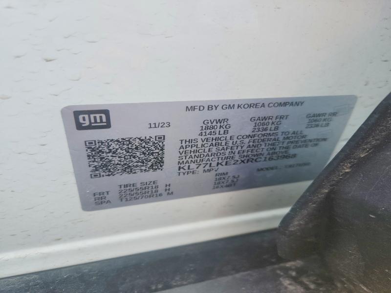 2024 Chevrolet Trax მანქანა იყიდება აუქციონზე, vin: KL77LKE2XRC163968, აუქციონის ნომერი: 47178416