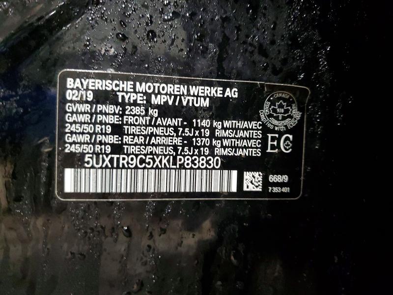 Продаж на аукціоні авто 2019 Bmw X3, vin: 5UXTR9C5XKLP83830, номер лоту: 45598606