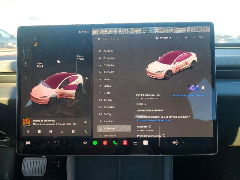 46021706 :رقم المزاد ، 5YJ3E1EAXSF058661 vin ، 2025 Tesla Model 3 مزاد بيع