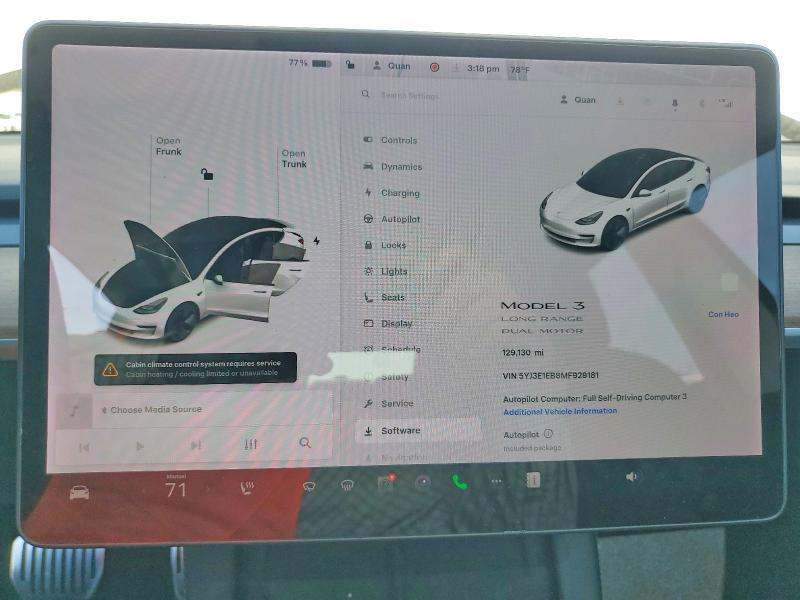 Aukcja sprzedaży 2021 Tesla Model 3, vin: 5YJ3E1EB8MF929181, numer aukcji: 41827356