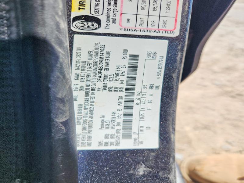 2019 Ford Fiesta მანქანა იყიდება აუქციონზე, vin: 3FADP4BJ0KM147032, აუქციონის ნომერი: 47157656