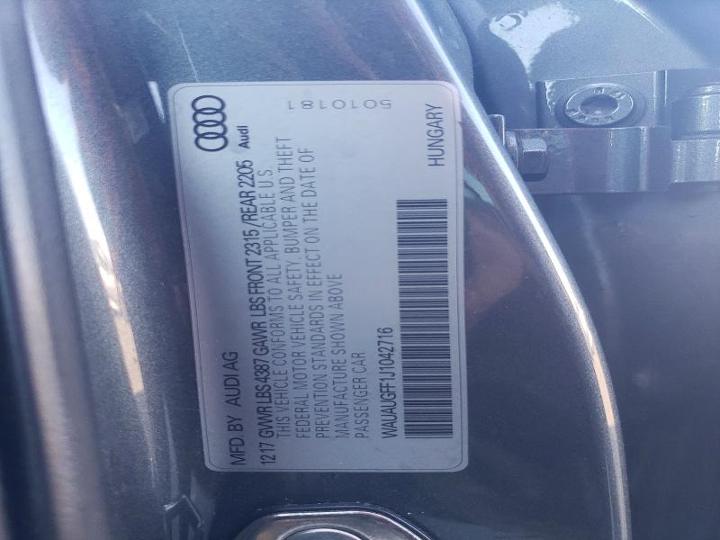 Продажа на аукционе авто 2018 Audi A3, vin: WAUAUGFF1J1042716, номер лота: 45754936