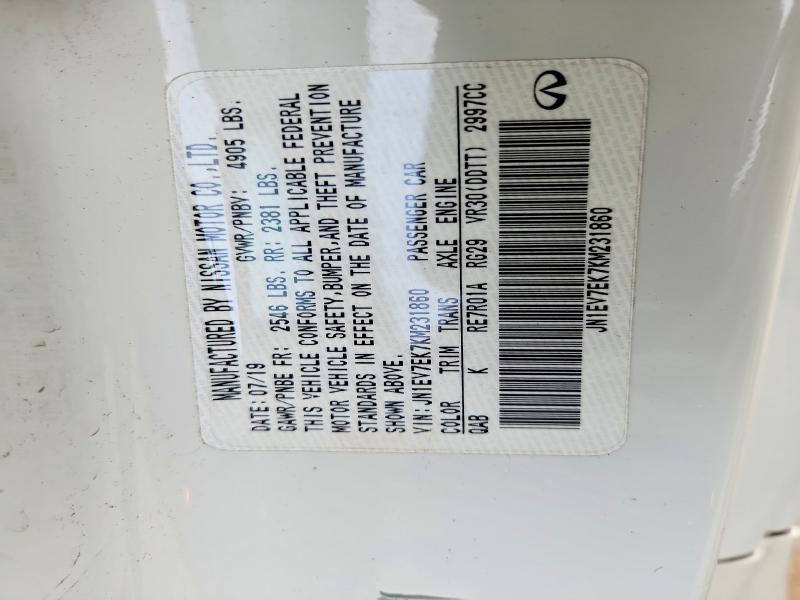 Aukcja sprzedaży 2019 Infiniti Q60, vin: JN1EV7EK7KM231860, numer aukcji: 46103776
