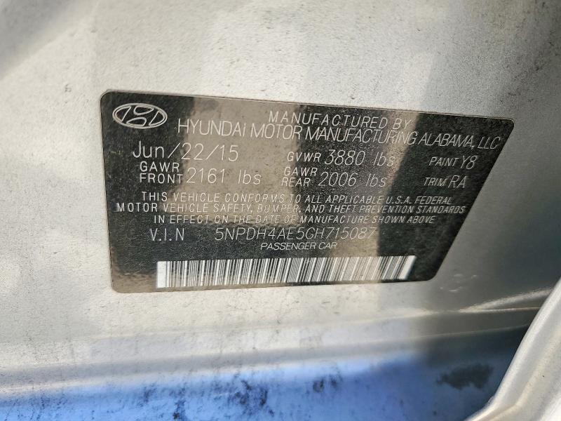 Продажа на аукционе авто 2016 Hyundai Elantra, vin: 5NPDH4AE5GH715087, номер лота: 46469976
