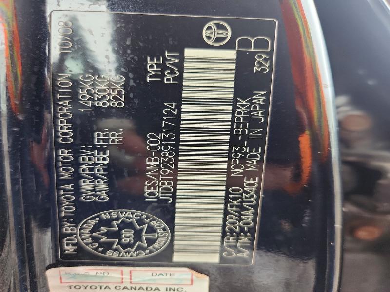 Продаж на аукціоні авто 2009 Toyota Yaris, vin: JTDBT923891317124, номер лоту: 78657515