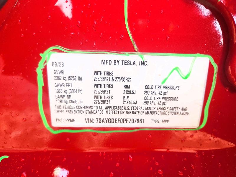 Aukcja sprzedaży 2023 Tesla Model Y, vin: 7SAYGDEF0PF707861, numer aukcji: 79196125