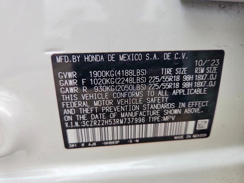 Aukcja sprzedaży 2024 Honda Hr-v, vin: 3CZRZ2H53RM737996, numer aukcji: 47701906