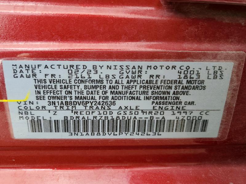 Aukcja sprzedaży 2023 Nissan Sentra, vin: 3N1AB8DV6PY242636, numer aukcji: 79661255