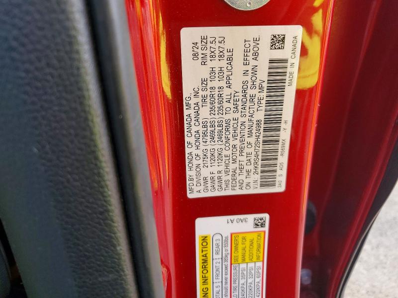 47776206 :رقم المزاد ، 2HKRS4H72SH424988 vin ، 2025 Honda Cr-v مزاد بيع