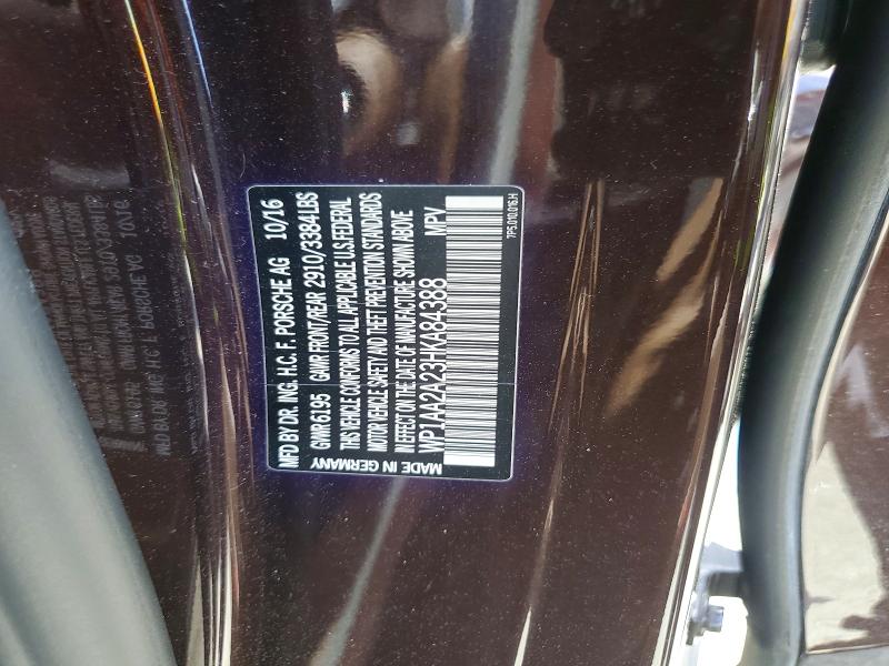 46027586 :رقم المزاد ، WP1AA2A23HKA84388 vin ، 2017 Porsche Cayenne مزاد بيع