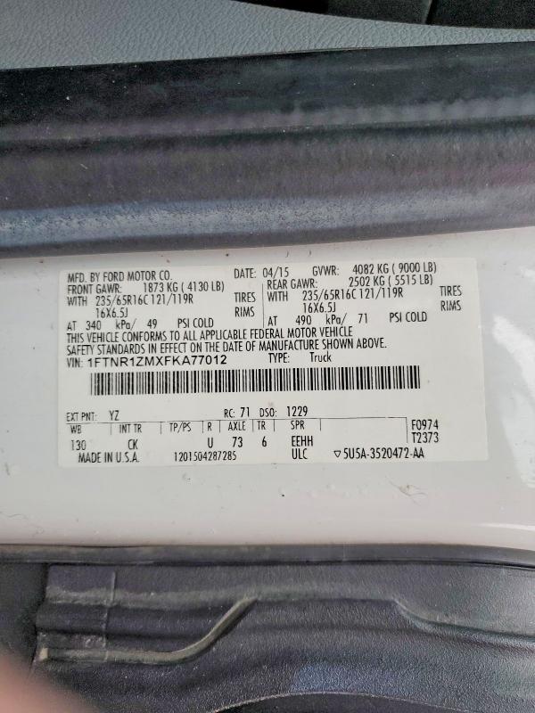 Продажа на аукционе авто 2015 Ford Transit, vin: 1FTNR1ZMXFKA77012, номер лота: 79464035