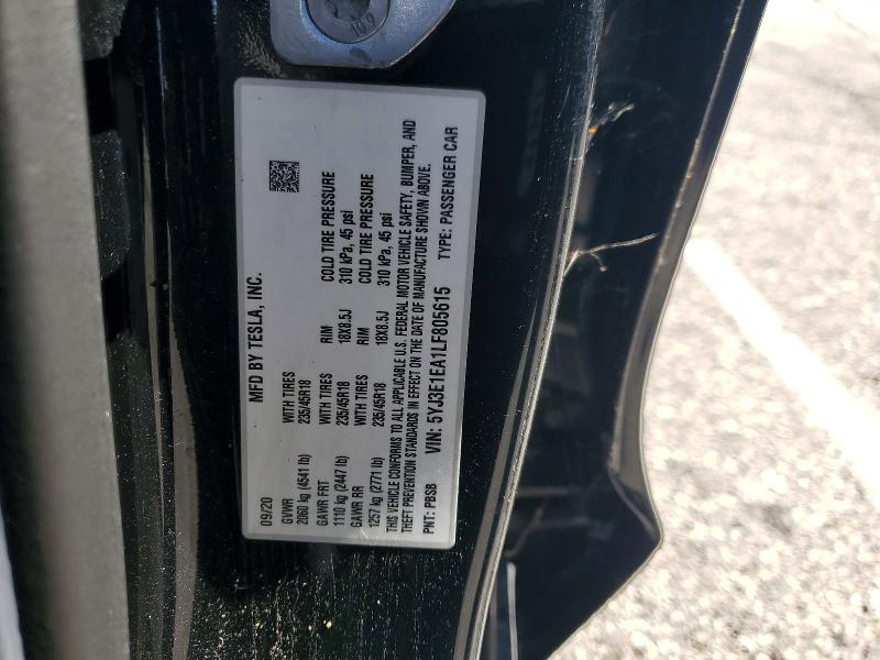 Продаж на аукціоні авто 2020 Tesla Model 3, vin: 5YJ3E1EA1LF805615, номер лоту: 45663136