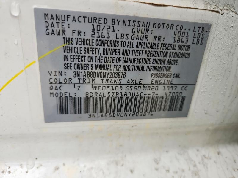 Продаж на аукціоні авто 2022 Nissan Sentra, vin: 3N1AB8DV0NY203876, номер лоту: 78481135