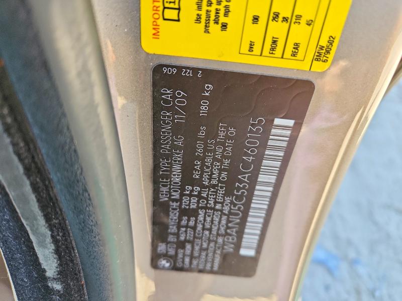 47445986 :رقم المزاد ، WBANU5C53AC460135 vin ، 2010 Bmw 528 مزاد بيع