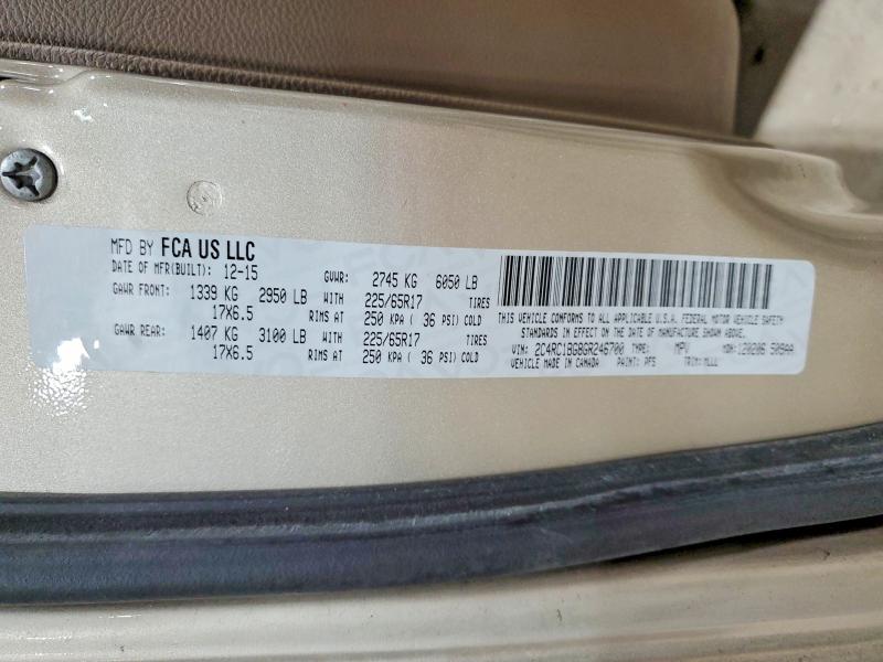 Продаж на аукціоні авто 2016 Chrysler Town & Country, vin: 2C4RC1BG8GR246700, номер лоту: 41641796