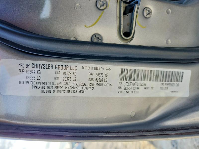 46643036 :رقم المزاد ، 1C3CDFAA7FD112599 vin ، 2015 Dodge Dart مزاد بيع
