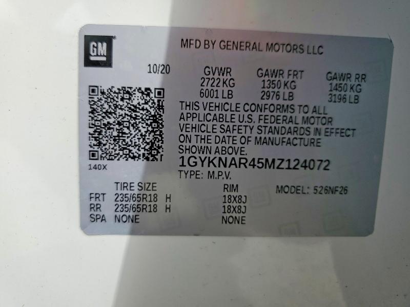 Продаж на аукціоні авто 2021 Cadillac Xt5, vin: 1GYKNAR45MZ124072, номер лоту: 45597276