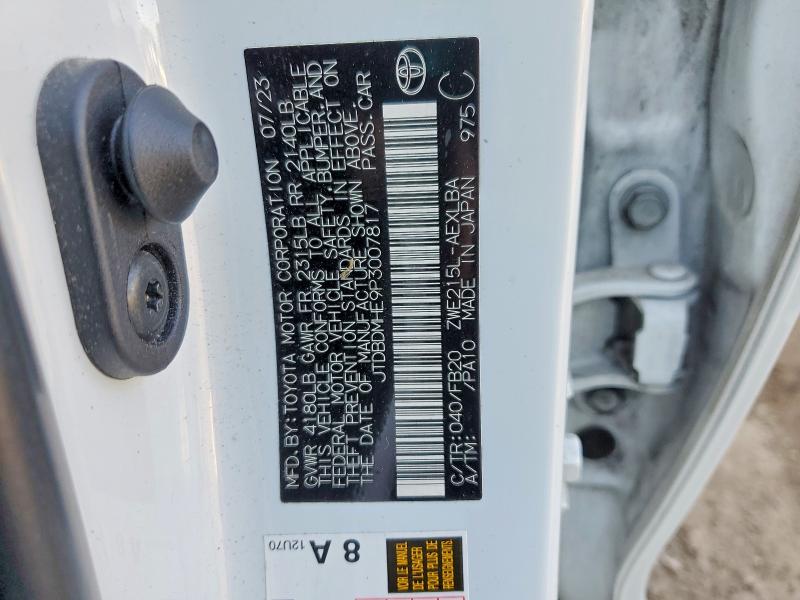 45878406 :رقم المزاد ، JTDBDMHE9P3007817 vin ، 2023 Toyota Corolla Hybrid مزاد بيع