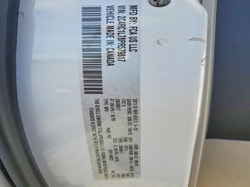 2023 Chrysler Pacifica მანქანა იყიდება აუქციონზე, vin: 2C4RC1L78PR579817, აუქციონის ნომერი: 79660425
