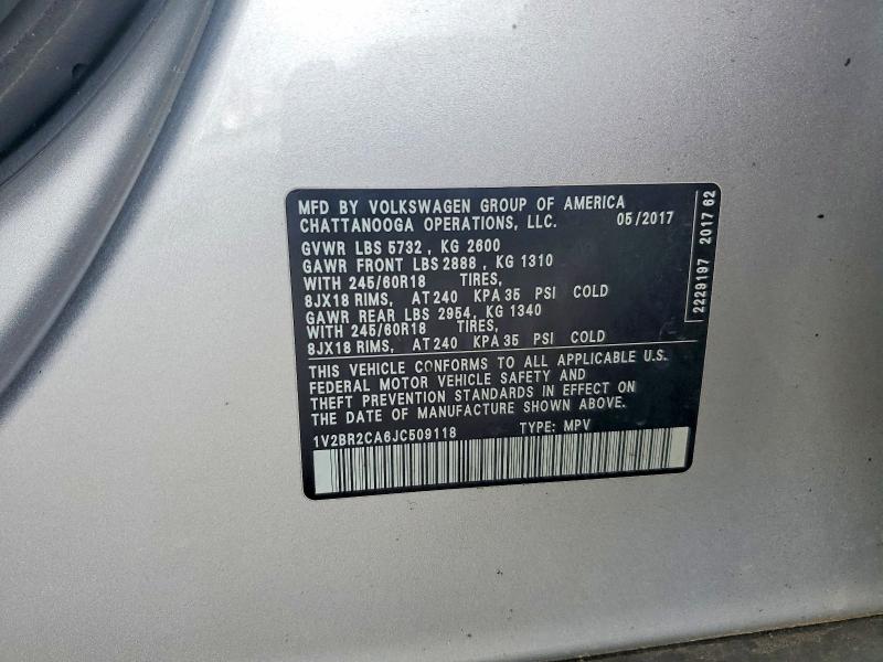 Aukcja sprzedaży 2018 Volkswagen Atlas, vin: 1V2BR2CA6JC509118, numer aukcji: 45574626
