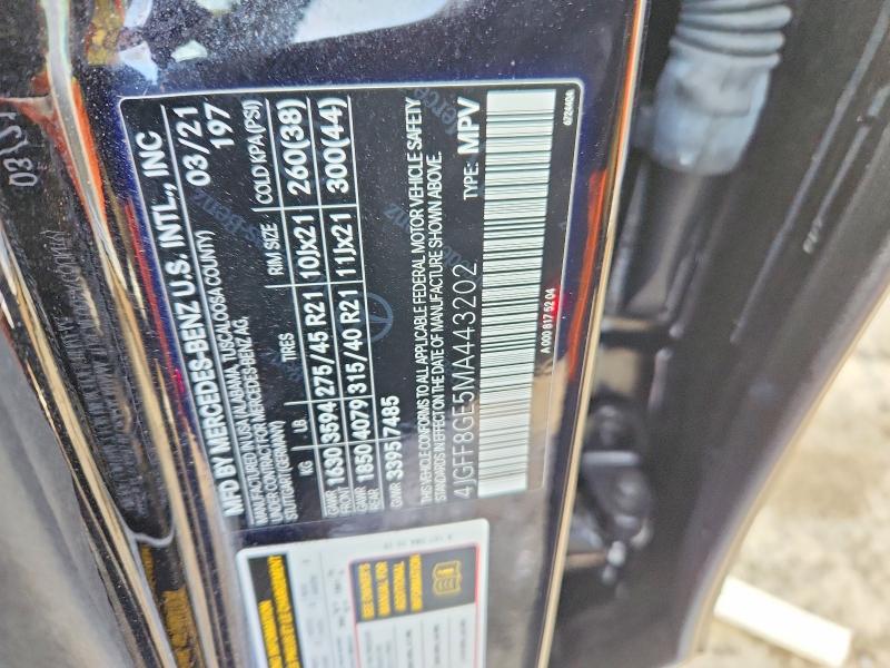 2021 Mercedes-benz Gls მანქანა იყიდება აუქციონზე, vin: 4JGFF8GE5MA443202, აუქციონის ნომერი: 45472966