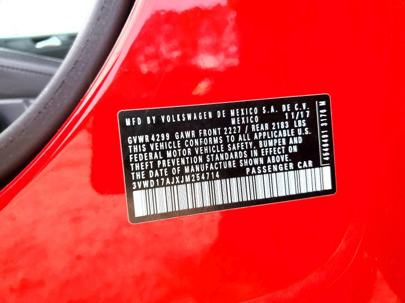 Aukcja sprzedaży 2018 Volkswagen Jetta, vin: 3VWD17AJXJM254714, numer aukcji: 47025076