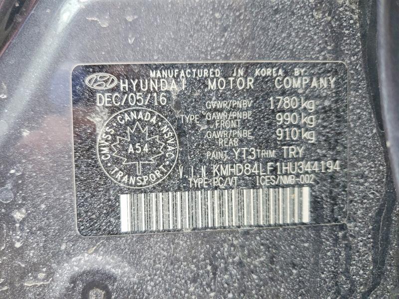 45801036 :رقم المزاد ، KMHD84LF1HU344194 vin ، 2017 Hyundai Elantra مزاد بيع