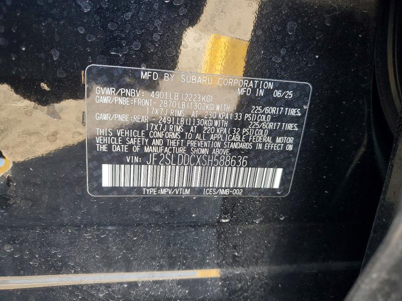 2025 Subaru Forester მანქანა იყიდება აუქციონზე, vin: JF2SLDDCXSH588636, აუქციონის ნომერი: 47892016