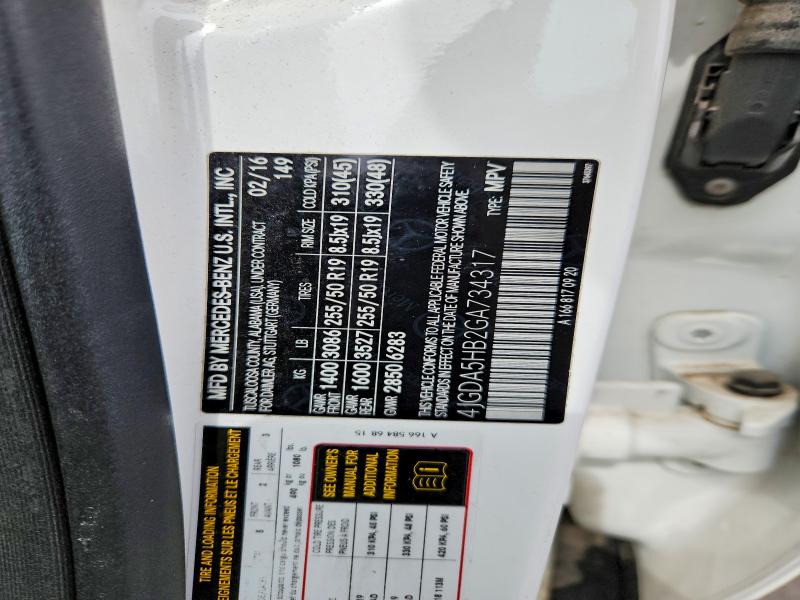 48153046 :رقم المزاد ، 4JGDA5HB2GA734317 vin ، 2016 Mercedes-benz Gle مزاد بيع