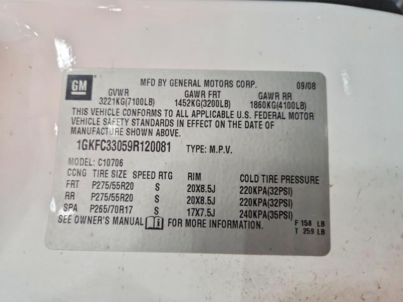 Aukcja sprzedaży 2009 Gmc Yukon, vin: 1GKFC33059R120081, numer aukcji: 79583665